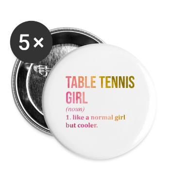 ping-pong - Lot de 5 petits badges (25 mm) - blanc - Devant