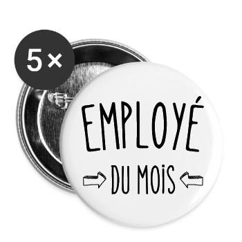 employé du mois - Lot de 5 petits badges (25 mm) - blanc - Devant