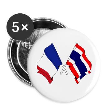 Flagge Frankreich Thailand - Buttons klein 25 mm (5er Pack) - Weiß - Vorne