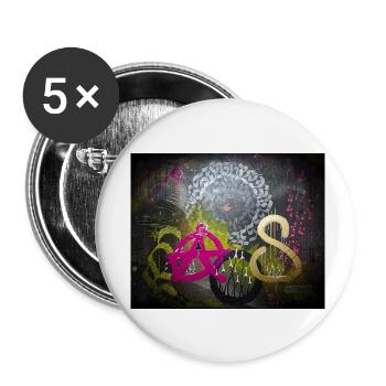 kAo$ - Buttons klein 25 mm (5er Pack) - Weiß - Vorne