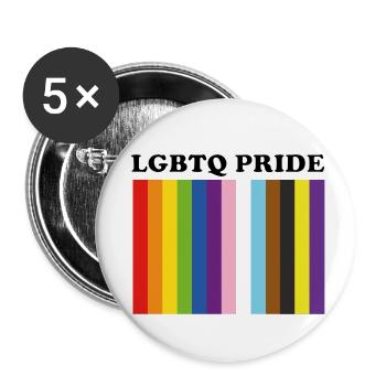 LGBTQ Pride Inklusive Pride-Farben - Buttons klein 25 mm (5er Pack) - Weiß - Vorne