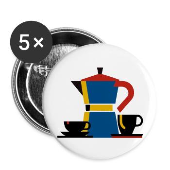 Bauhaus Minimalism Design Bialetti Coffee - Buttons small 1''/25 mm (5-pack) - white - Front
