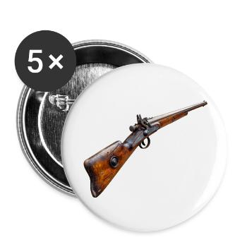 Oldtimer-Waffen sind Zeugen aus vergangenen Zeiten - Buttons klein 25 mm (5er Pack) - Weiß - Vorne