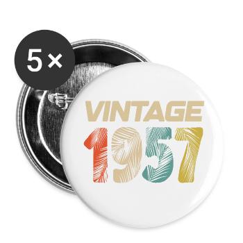 Vintage 1957 Retro - Best-seller - Lot de 5 petits badges (25 mm) - blanc - Devant