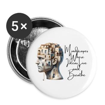 Headquarters of Imagination - Buttons small 1''/25 mm (5-pack) - white - Front