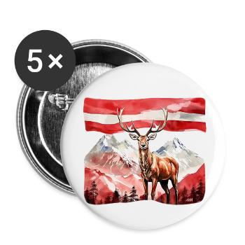 Alexandra Maxa Design AT 3 2 - Buttons klein 25 mm (5er Pack) - Weiß - Vorne