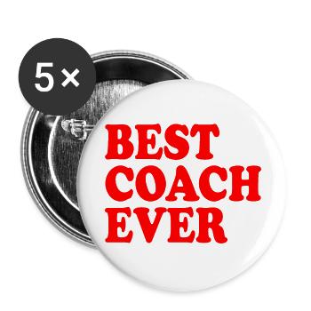 Best coach ever - Lot de 5 petits badges (25 mm) - blanc - Devant