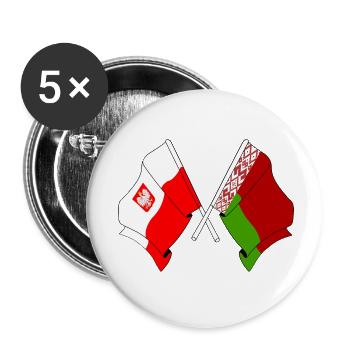 Drapeau de la Pologne, Russie Blanche - Lot de 5 petits badges (25 mm) - blanc - Devant