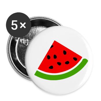 Wassermelone Melone - Buttons klein 25 mm (5er Pack) - Weiß - Vorne