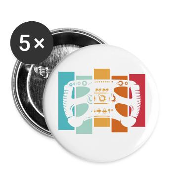 retro racing sim formula Lenkrad vintage Auto Logo - Buttons klein 25 mm (5er Pack) - Weiß - Vorne