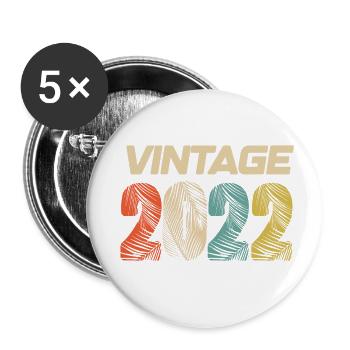 Jahrgang 2022 Retro - Bestseller - Buttons klein 25 mm (5er Pack) - Weiß - Vorne
