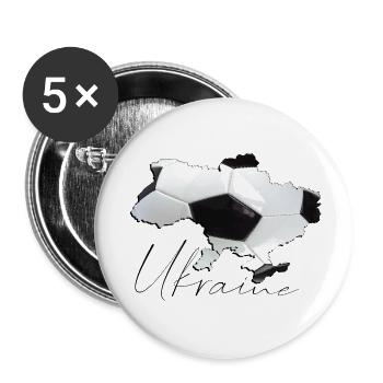 Ukraine Map Framed Real Football EN - Buttons small 1''/25 mm (5-pack) - white - Front