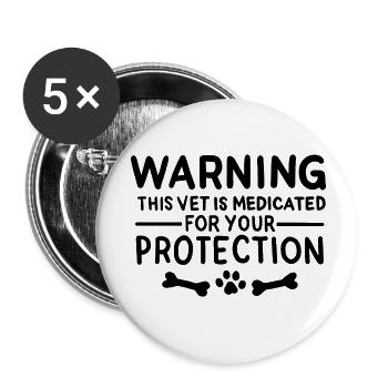 Funny veterinarian - Buttons small 1''/25 mm (5-pack) - white - Front