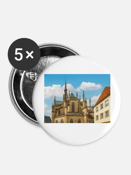 Marienkirche Osnabrück - Buttons klein 25 mm (5er Pack) - Weiß