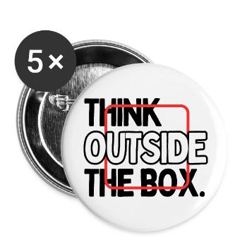 Think outside the Box - Buttons klein 25 mm (5er Pack) - Weiß - Vorne