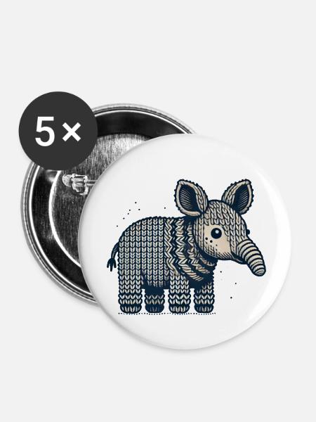 Strick Okapi - Buttons klein 25 mm (5er Pack) - Weiß