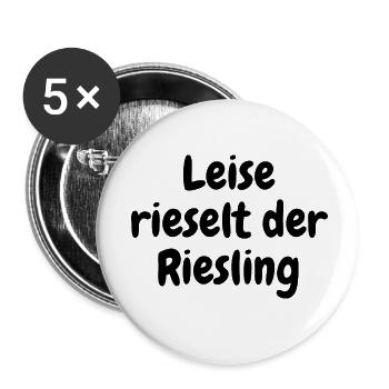 Leise rieselt der Riesling - Buttons klein 25 mm (5er Pack) - Weiß - Vorne
