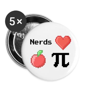 Les nerds adorent Apple Pi Pi Dictons Math S Pixel - Lot de 5 petits badges (25 mm) - blanc - Devant