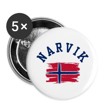 Narvik Norway - Buttons small 1''/25 mm (5-pack) - white - Front