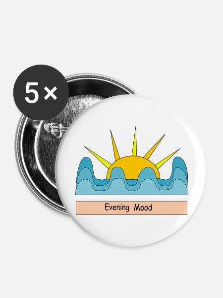 Evening Mood - Buttons klein 25 mm (5er Pack) - Weiß