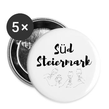 Süd Steiermark - Buttons klein 25 mm (5er Pack) - Weiß - Vorne