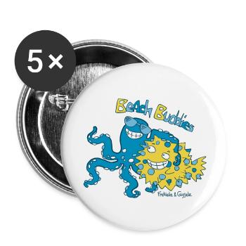 Beach Buddies - Buttons small 1''/25 mm (5-pack) - white - Front