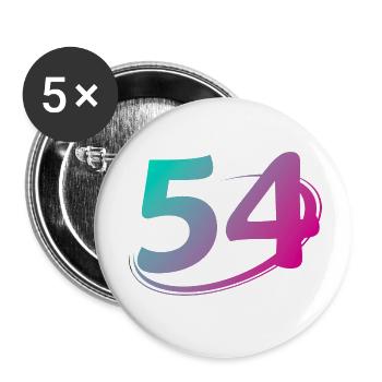 Number 54 multicolor - Buttons small 1''/25 mm (5-pack) - white - Front