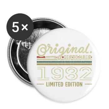 September 1982 Geburtstagsgeschenk September 1982 - Buttons klein 25 mm (5er Pack) - Weiß - Vorne