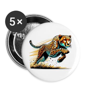 Gepard - Buttons klein 25 mm (5er Pack) - Weiß - Vorne