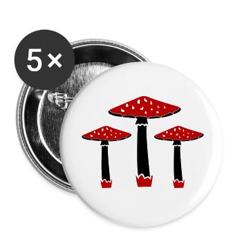 Mushrooms 02 - Buttons small 1''/25 mm (5-pack) - white - Front
