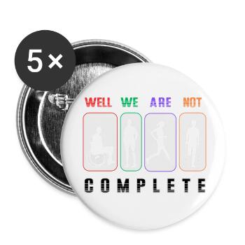 Vielfalt in Einheit - Amputee - Buttons klein 25 mm (5er Pack) - Weiß - Vorne