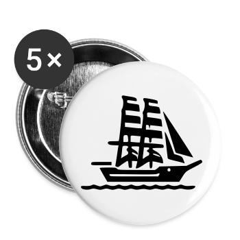 Sailing ship - Buttons small 1''/25 mm (5-pack) - white - Front