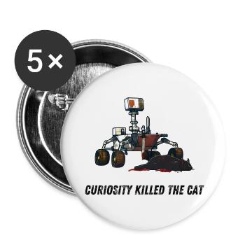 Curiosity killed the cat - Buttons small 1''/25 mm (5-pack) - white - Front