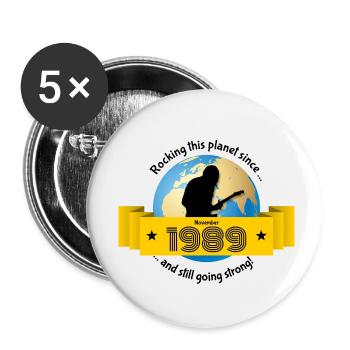 35. Geburtstag berce cette planète depuis 11/1989 - Lot de 5 petits badges (25 mm) - blanc - Devant