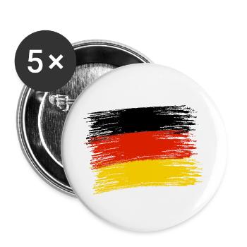 GERMAN FLAG - Buttons small 1''/25 mm (5-pack) - white - Front