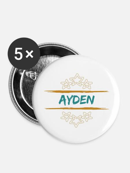 Geschenk für Ayden - Buttons klein 25 mm (5er Pack) - Weiß