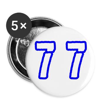77 Number Symbol - Buttons small 1''/25 mm (5-pack) - white - Front