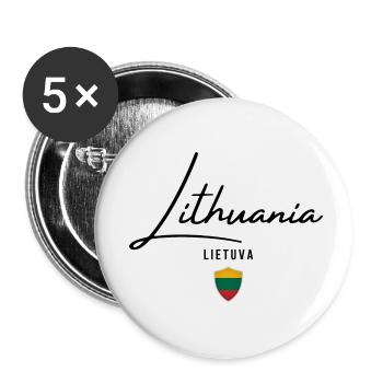 Litauische Flagge, Litauischer Stolz - Buttons klein 25 mm (5er Pack) - Weiß - Vorne