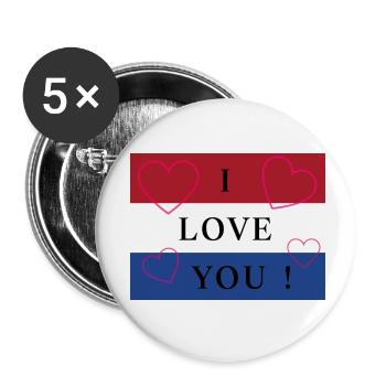 Holland / Netherlands / Pays-Bas Flag / Drapeau - Lot de 5 petits badges (25 mm) - blanc - Devant