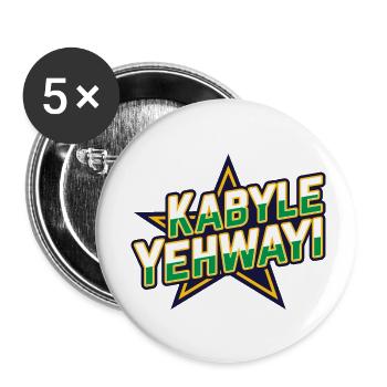 Kabyle Yehwayi (Kabyle Bien Fait, Je Le Veux) - Lot de 5 petits badges (25 mm) - blanc - Devant