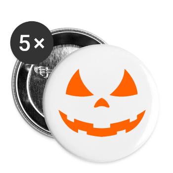 Pumpkin Halloween Face - Buttons small 1''/25 mm (5-pack) - white - Front