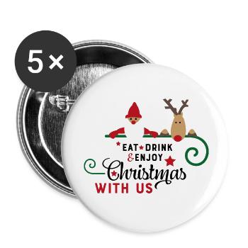 Funny sayings for Christmas - Buttons small 1''/25 mm (5-pack) - white - Front