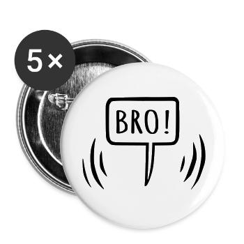 Frangin! Bulle de dialogue Brother - Lot de 5 petits badges (25 mm) - blanc - Devant