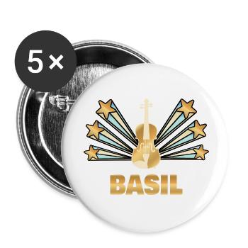 Geschenk für Basil - Buttons klein 25 mm (5er Pack) - Weiß - Vorne