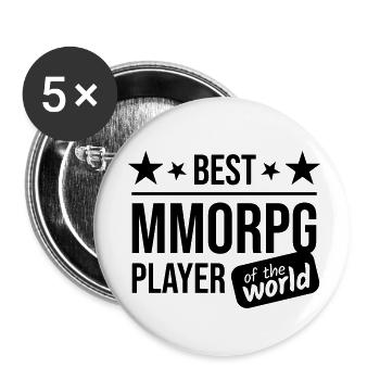 Cadeaux pour les joueurs de MMORPG - Lot de 5 petits badges (25 mm) - blanc - Devant