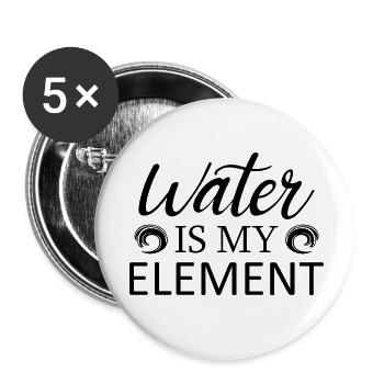 Swimming Water Sports - Buttons small 1''/25 mm (5-pack) - white - Front