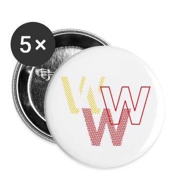 W w w - Buttons small 1''/25 mm (5-pack) - white - Front