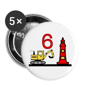 Excavator - Buttons small 1''/25 mm (5-pack) - white - Front