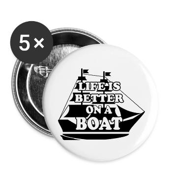 Sailing Water Sports Wind - Buttons small 1''/25 mm (5-pack) - white - Front