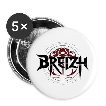 Breizh streetwear - Lot de 5 petits badges (25 mm) - blanc - Devant